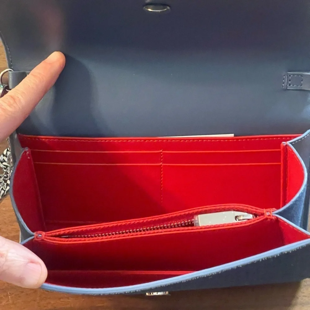 Christian Louboutin Blue Studded Crossbody Bag